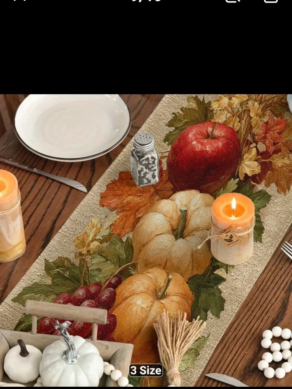 New Autumn Fruit &Leaves Table Runner 13x72